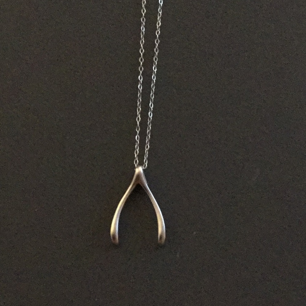 Sterling silver wishbone necklace